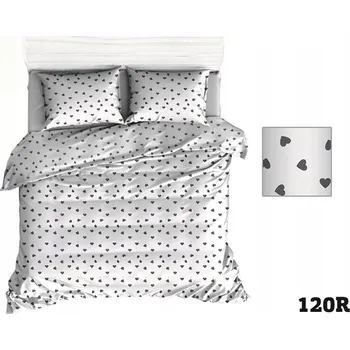 Povlečení Povlečení 110x140 bílá srdíčka šedá srdíčka