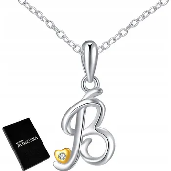 Náhrdelník STŘÍBRNÝ NÁHRDELNÍK PÍSMENO B INICIÁLY JMÉNO ŘETÍZEK S PŘÍVĚSKEM 925