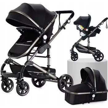 Kočárek Dětský Kočárek Kombinovaný Skládací Yazoco 3v1 + Příslušenství a Autosedačka