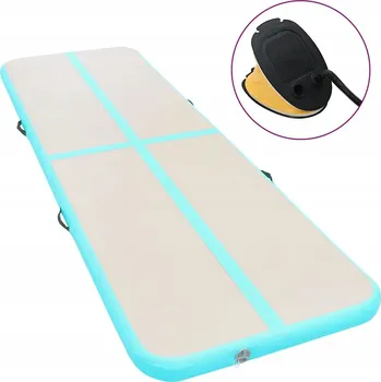 podložka na cvičení Nafukovací gymnastická podložka 800 x 100 x 10 cm šedo-zelená s pumpičkou