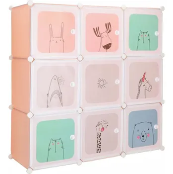 Skladový kontejner Dětská modulární skříň s 9 úložnými boxy SPRINGOS HA0215 barevná