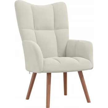 Křeslo Křeslo sametové krémové s prošíváním 61,5 x 69 x 95,5 cm