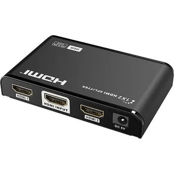 Počítačové příslušenství XtendLan HDMI-DA12E-4k Rozbočovač, HDMI, 1 vstup, 2 výstupy, podpora 4k@60Hz HDMI-DA12E-4k