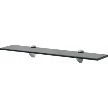 police Závěsná nástěnná police 60 x 20 cm, černá, tvrzené sklo 8 mm