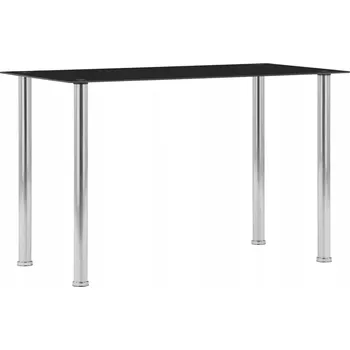 Jídelní stůl Kuchyňský stůl s tvrzeným sklem, 120x60x75 cm, černý