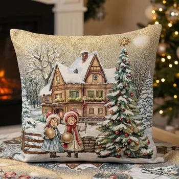Povlak na dekorativní polštářek Vánoční dekorační povlak na polštář 45 × 45 cm