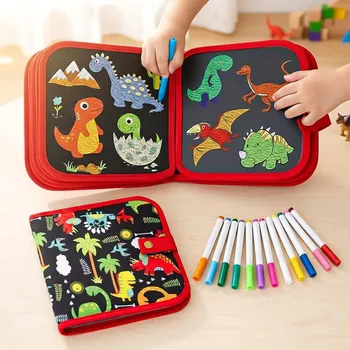 omalovánky Dětská kreslící knížka s fixy - dinosauři