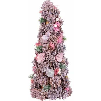 Vánoční stromek MagicHome vánoční stromeček ozdobený, růžový, 40 cm