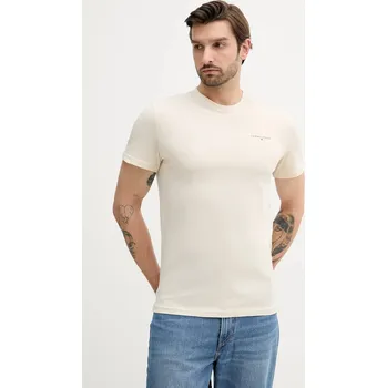 Pánské oblečení Bavlněné tričko Tommy Jeans DM0DM21780 béžová 01X, vel. XXL