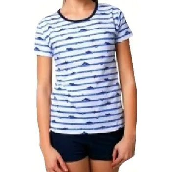 Pyžamo pro holky 1F0547 modrá 122-128-7-8-let