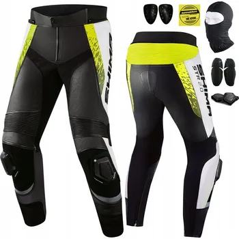 Moto oblečení Pánské kožené kalhoty SHIMA STR 2.0 FLUO