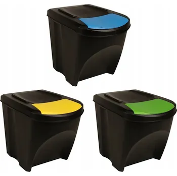 Odpadkový koš Antracitové odpadkové koše 39,2 x 29,3 x 33,5 cm, 75 l (3 ks)