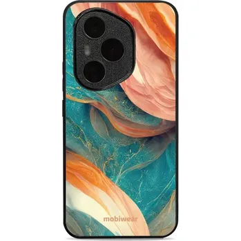 Pouzdro na mobilní telefon Lesklý kryt Mobiwear Glossy - Honor 400 Pro - G025G - Azurový a oranžový mramor (Prémiové lesklé pouzdro, obal, kryt Mobiwear Glossy na mobil Honor 400 Pro - G025G - Azurový a oranžový mramor, materiál Plast + TPU silikon - krytí po všech stranách,)