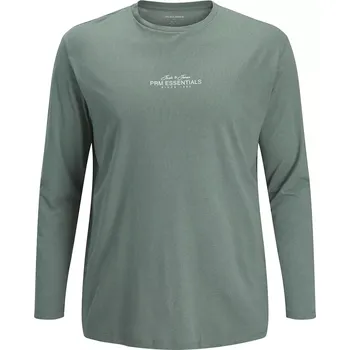 Pánská móda Velké pánské tričko s dlouhým rukávem longsleeve s nápisy Jack & Jones 12288173 šedo-modrý (5XL)