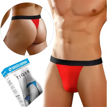 Slipy Tanga pánské Tiger STM01 červené Sesto Senso (XL)