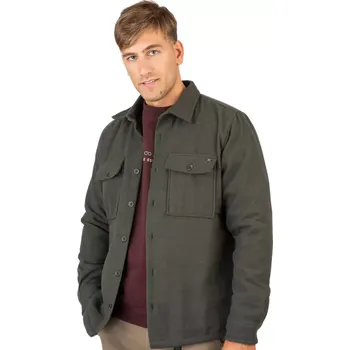 Pánská casual bunda Velká pánská košilová bunda s dlouhým rukávem Double Urban Outfitters GS-5124 khaki (9XL)