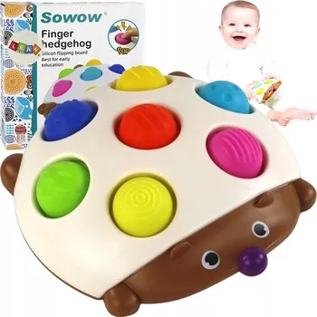 JEŽEK SENZORICKÁ HRAČKA MONTESSORI Barevný ježek pro děti Antistresová hračka