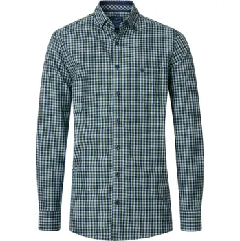 Pánská košile Velká pánská kostkovaná košile s dlouhým rukávem Redmond 252440111-600 zeleno–tmavě modrá (4XL)
