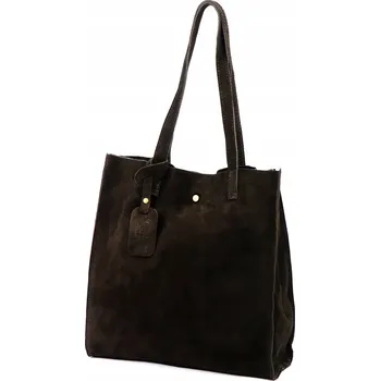 Kabelka Vera Pelle kabelka vak z pravé semišové kůže hnědá