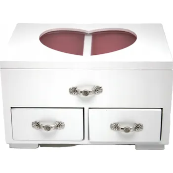 Šperkovnice ŠPERKOVNICE ORGANIZÉR KAZETA NA ŠPERKY DŘEVĚNÁ BÍLÁ