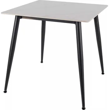 Jídelní stůl Rion 80 cm keramika bílý mramor/černý