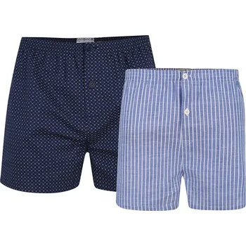 Boxerky Pánské velké boxerky Kam KBS 812 2 ks tmavě modrá/modrá (4XL)