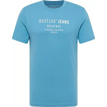 Oblečení a móda Velké pánské tričko s potiskem Mustang 1017133-5130 modré (4XL)