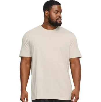 Pánské tričko Velké pánské tričko s krátkým rukávem hladké Jack & Jones 12229640 béžový (5XL)