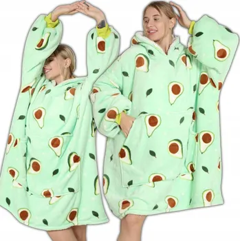 Pánská mikina MIKINOVÁ DEKA MIKINA S TEPLÁ MIKINA XXL DEKA DEKA S DLOUHOU S KAPUCÍ AVOKÁDO