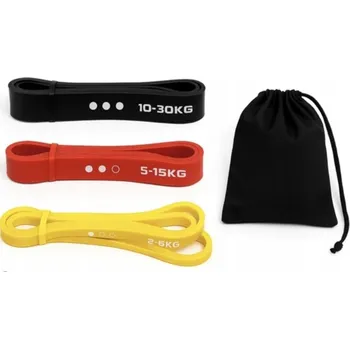 TRENAŽÉRNÍ GUMY NA CVIČENÍ 3 KS SADA GUM CVIČEBNÍ GUMY