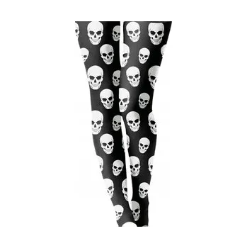 Dámské punčochy PUNČOCHÁČE DÁMSKÉ LEBKY ČERNÉ HALLOWEEN