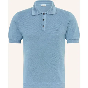 Pánská košile Etro Pánské Pletené Polo Tričko, modrá, XL
