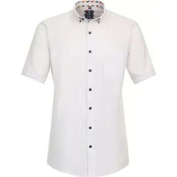 Pánská košile Pánská velká hladká košile s krátkým rukávem Redmond 241500999-0 bílá (3XL)
