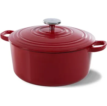Hrnec BK litinový hrnec pro vaření a pečení, univerzální, 20 cm, 2,5 l, červený