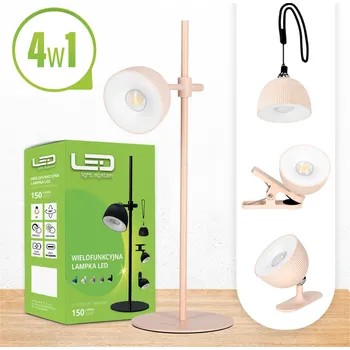 Lampička LED Stolní Lampa Akumulátorová USB-C CCT Magnetická 4v1 1200mAh růžová