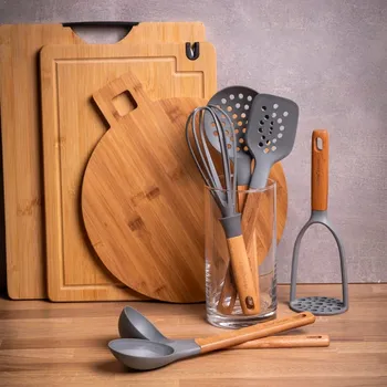 Obracečka Špachtle dřevěná rukojeť stěrka cedníková lžíce Altom Design