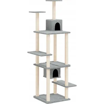Víceúrovňové škrabadlo pro kočky světle šedé 78 x 52 x 176 cm