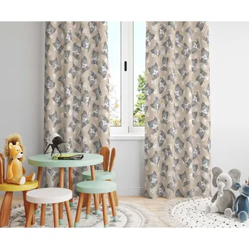 Orbytex Dětský zatemňovací závěs hotový - kočičky Rozměry: Š/V 145x150 (1ks), Vršek závěsu: ŘASÍCÍ STUHA