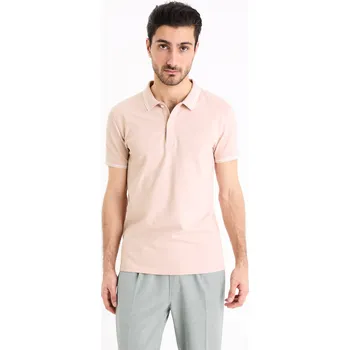 Pánské oblečení Celio Polo tričko pique Decolrayeb - Pánské Celio krémová 2653944