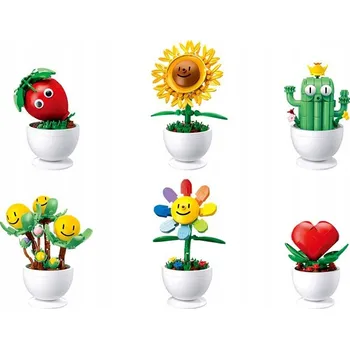 ostatní stavebnice STAVEBNICE SLUBAN SADA BAREVNÉ KVĚTINY V KVĚTINÁČÍCH