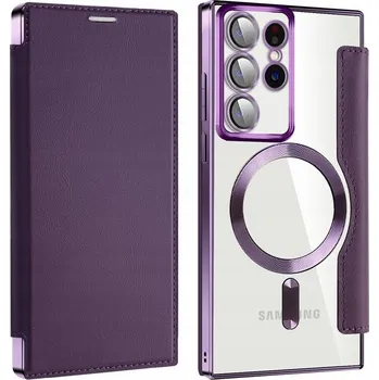 Pouzdro na mobilní telefon Flipové pouzdro XGSM pro Samsung Galaxy S22 Ultra 5G fialové