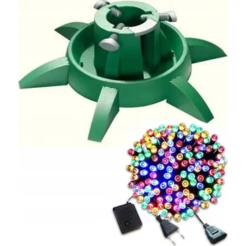 Vánoční dekorace STOJAN NA VÁNOČNÍ STROMEK KOLEČKO PRO STROMY DO 3,3M + LED SVĚTÝLKA 100