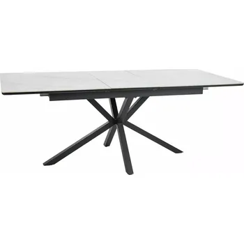 Jídelní stůl Rozkládací jídelní stůl Logan 160/200 cm keramika bílý mramor/černý