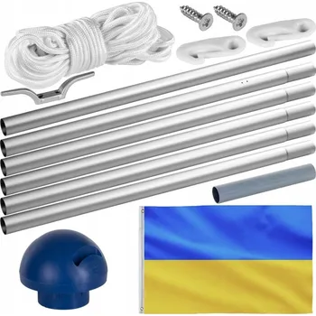 Vlajka FLAGMASTER Vlajkový stožár vč. vlajky Ukrajiny, 650 cm