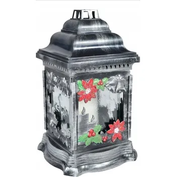 Svíčka Hřbitovní Svíčka na hrob, kovová, 26 cm, stříbrná HŘBITOVNÍ SVÍČKA vánoční na hrob