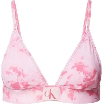 Dámské plavky Dámský plavkový top Calvin Klein KW0KW02121 0JV Ck Tie Dye Pink Aop Velikost: XL