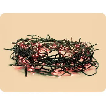 Vánoční dekorace LED vnější vánoční řetěz, 300 LED, 14.95m, přívod 3m, 8 funkcí, IP44, červená [X08300412]