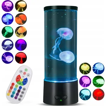 Lampička Lampa Medúza s dálkovým ovládáním, 17 barev, LED náladové světlo do ložnice s DÁLKOVÝ OVLADAČ