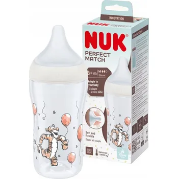 NUK Perfect Match Láhev 260 Ml 3m+ Dudlík Silikonová M Disney Tygřík