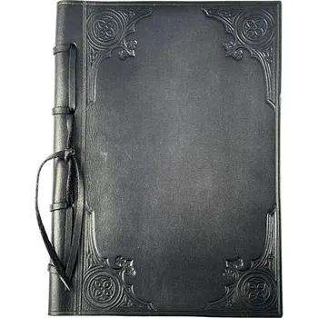 Zápisník Drakkaria Kožený zápisník na míru, nelinkovaný, černý